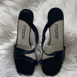 Moda Spana Black slip on heels size 9